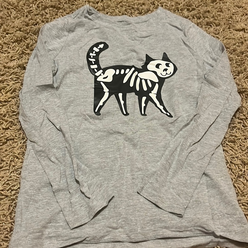 Cat & Jack black, cat Halloween shirt, size large